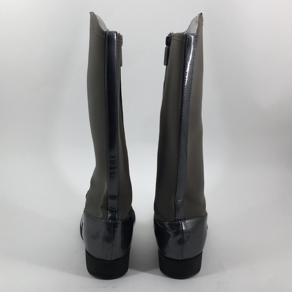 MICHAEL KORS Jorja Grey Silver Riding Boots Size 5 - Picture 4 of 8